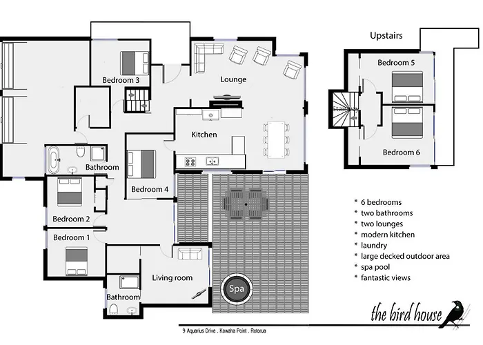 The Bird House - Kawaha Point, Rotorua. Stylish Six Bedroom With Space, Views And Relaxed Atmosphere